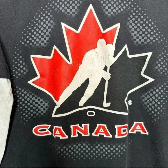 Hockey Canada Shirt Long Sleeved Black /Red  / White Size Large - Picture 3 of 16